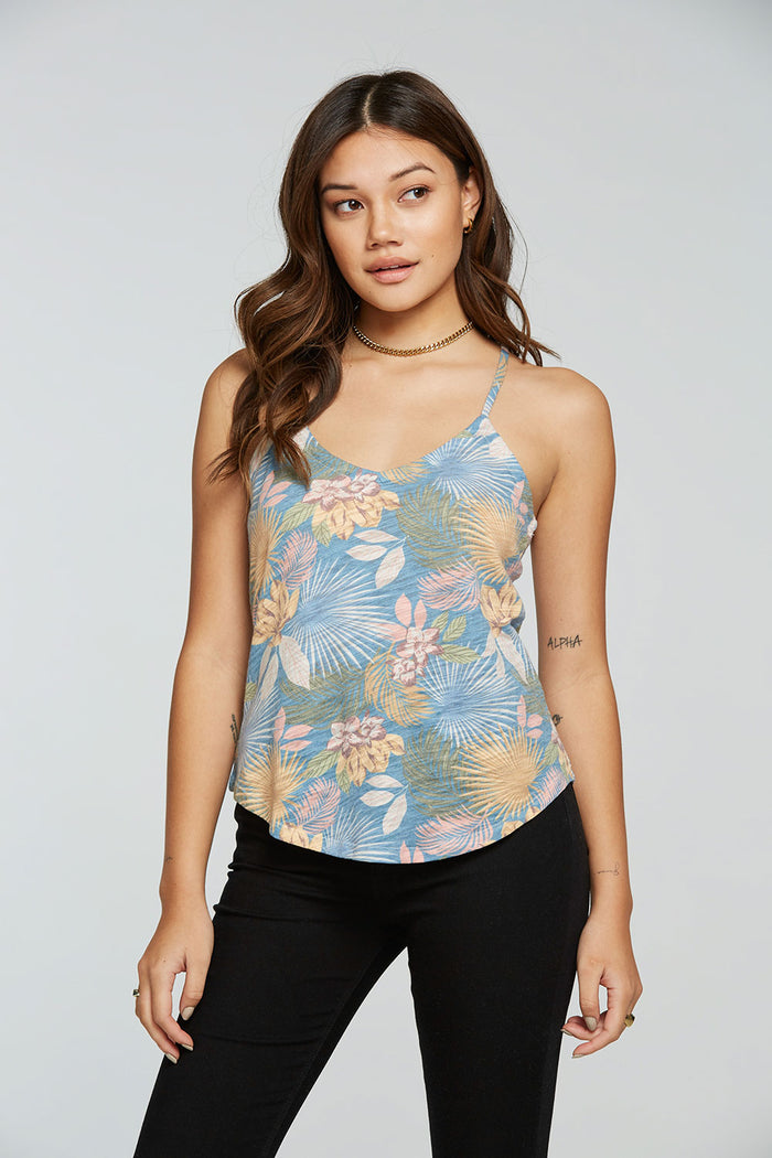 Slub Jersey V Neck Knot Back Shirttail Cami WOMENS - chaserbrand