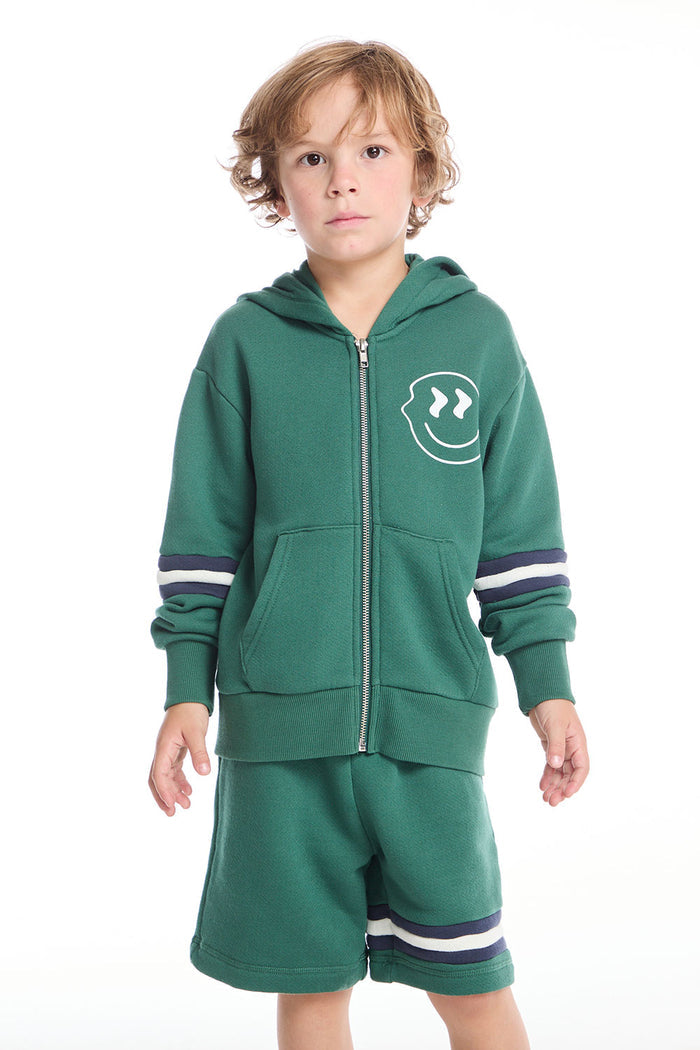 Smiley Daze Boys Zip Up Hoodie with Strappings BOYS chaserbrand