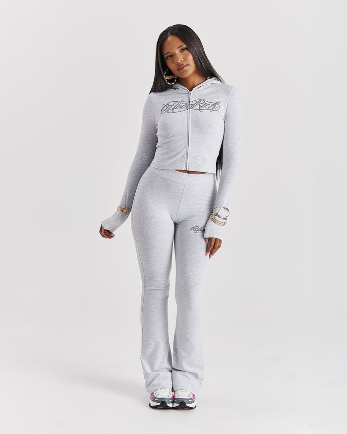 Solace Fitted Zip Top - Light Grey