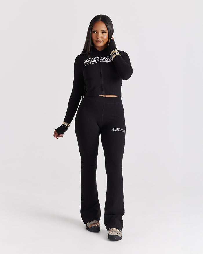Solace Flare Leggings - Black/Pink