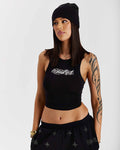 Solace Tie Back Racer Vest - Black/Pink