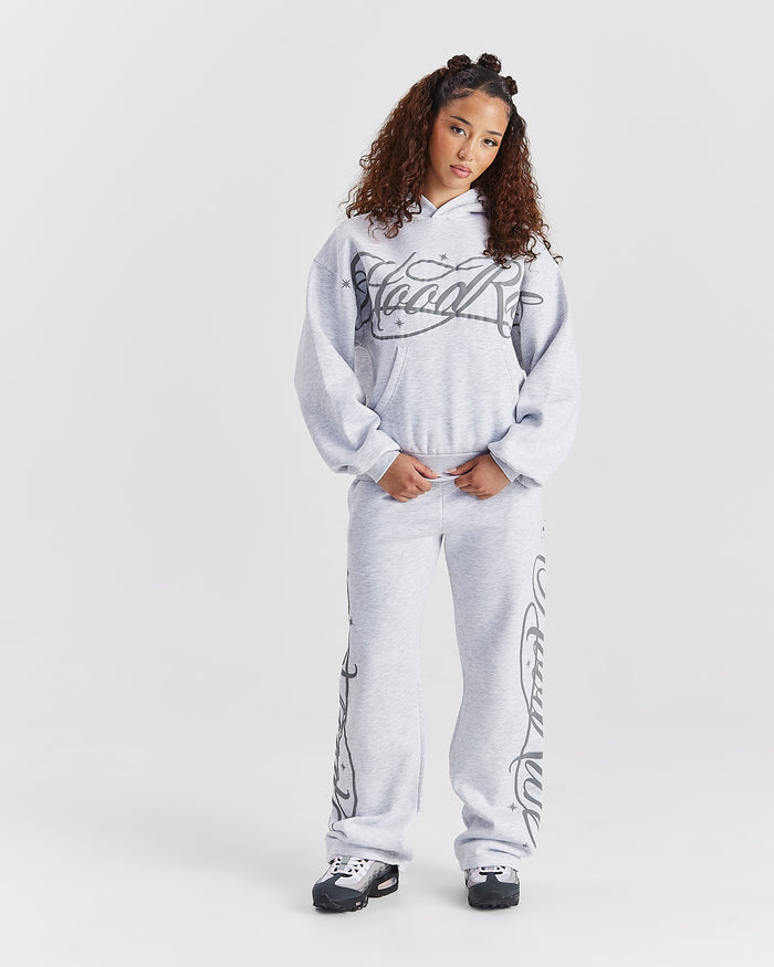 Solace Wide Leg Joggers - Light Grey