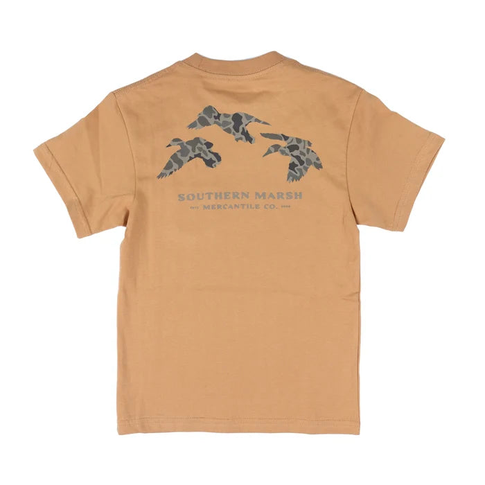Southern marsh camo flying ducks