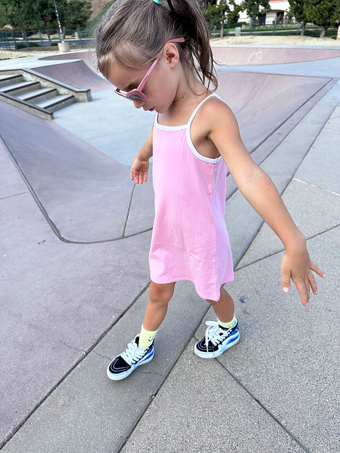 Girls Sporty Candy Pink Tank Dress chaserbrand