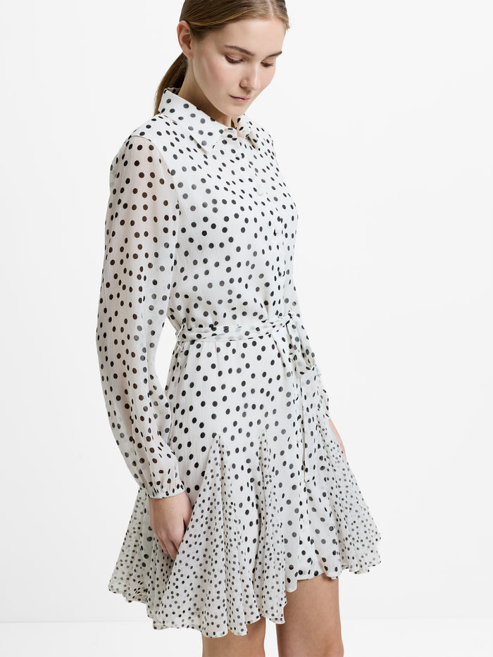 Spot Godet Mini Shirt Dress