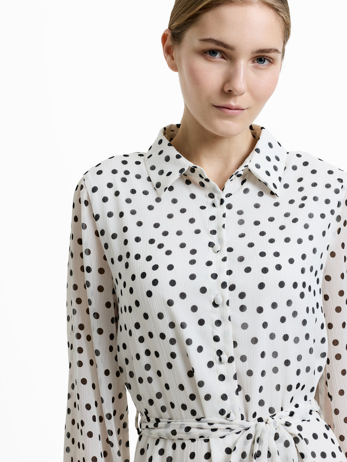 Spot Godet Mini Shirt Dress