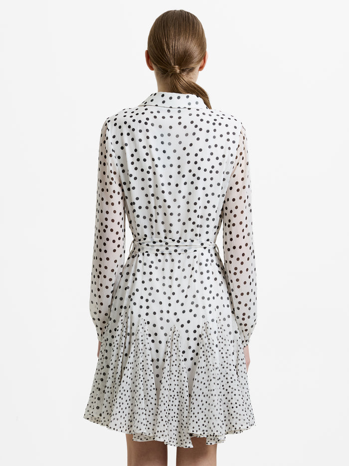 Spot Godet Mini Shirt Dress