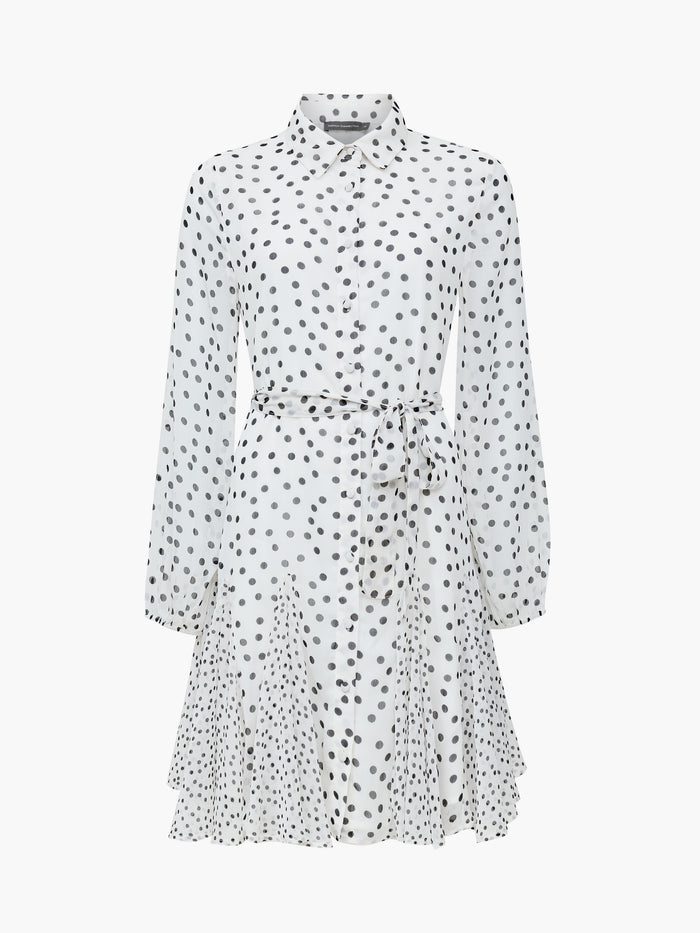 Spot Godet Mini Shirt Dress