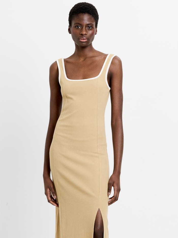 Square Neck Contrast Dress