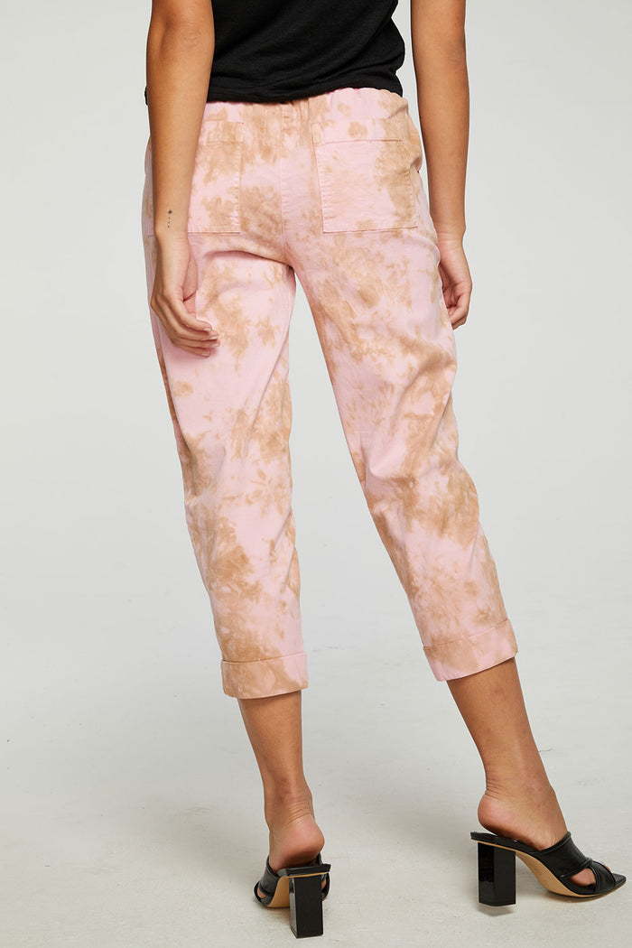 Stretch Twill Cropped Roll Hem Paneled Jogger WOMENS - chaserbrand