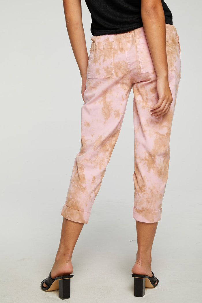 Stretch Twill Cropped Roll Hem Paneled Jogger WOMENS - chaserbrand