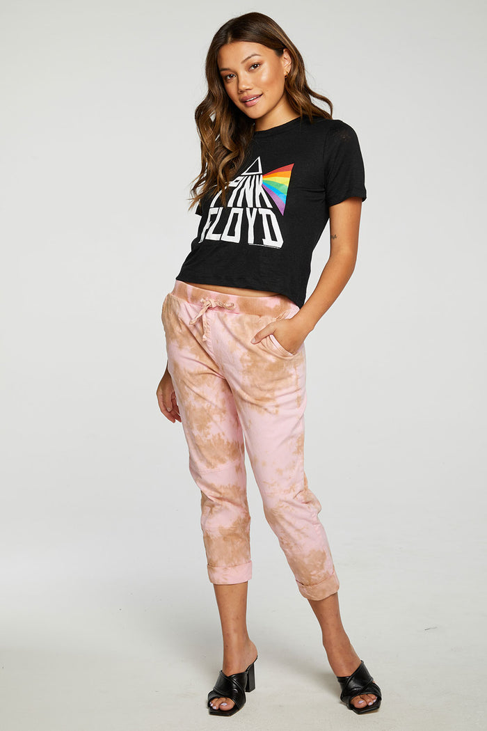 Stretch Twill Cropped Roll Hem Paneled Jogger WOMENS - chaserbrand