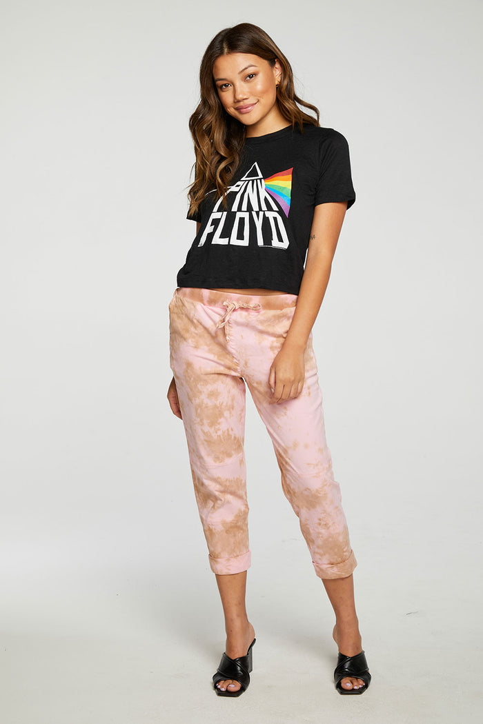 Stretch Twill Cropped Roll Hem Paneled Jogger WOMENS - chaserbrand