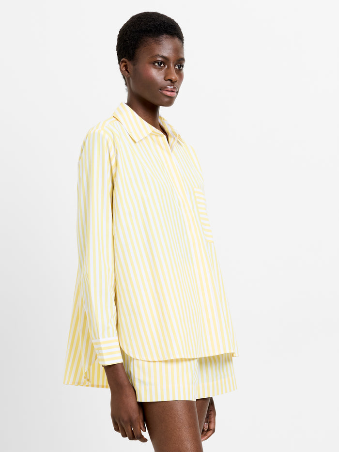 Stripe Relaxed Popover Shirt