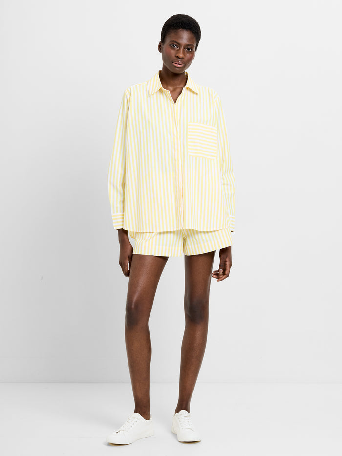 Stripe Relaxed Popover Shirt
