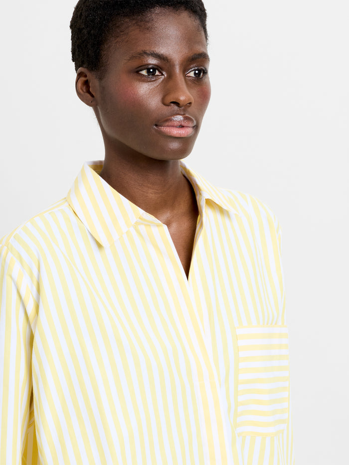Stripe Relaxed Popover Shirt