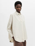 Striped Poplin Long Sleeve Popover Shirt