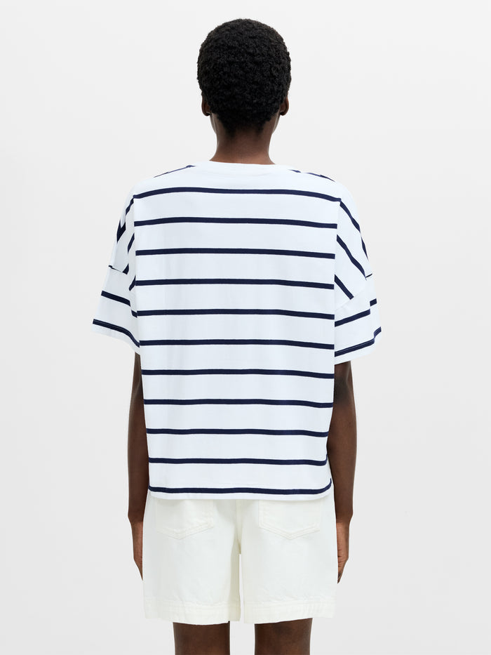 Striped Stepped Hem T-Shirt