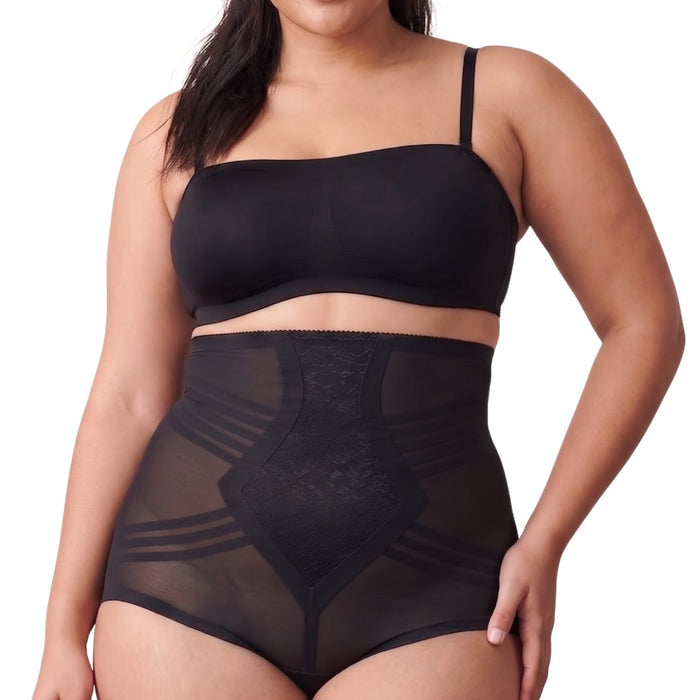 Style 6101 | High Waist Firm Shaping Panty with Zipper with Hook and Eye | Removable garters
