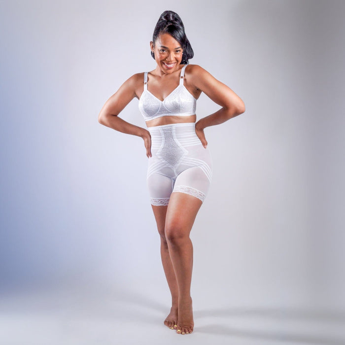 Style 6209 | Breathable High Waist Thigh Slimmer | No Roll Power Mesh Hourglass Shaper |  Firm to Extra Firm Support