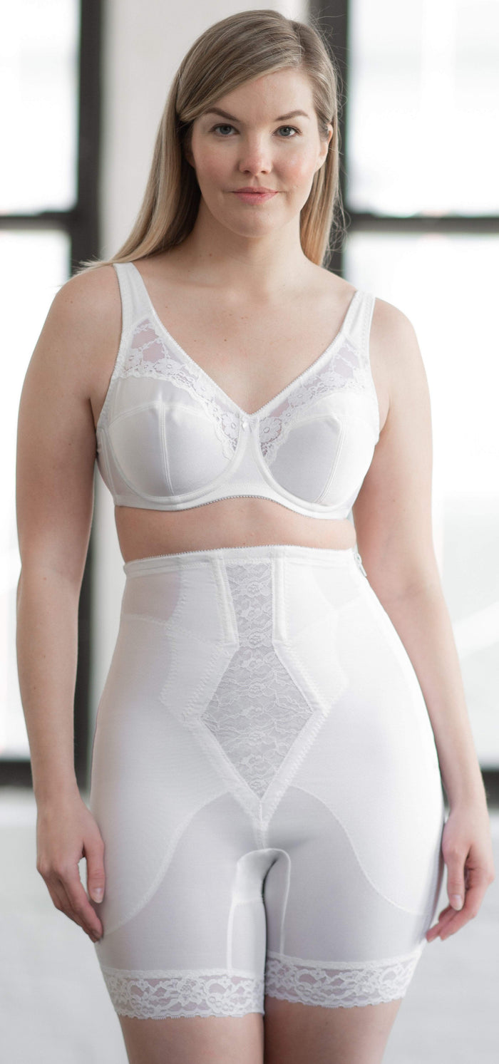 Style 6228 | High Waist Thigh Slimmer with Side Zipper | Satin & Smooth Fabric | Medium to Firm Support