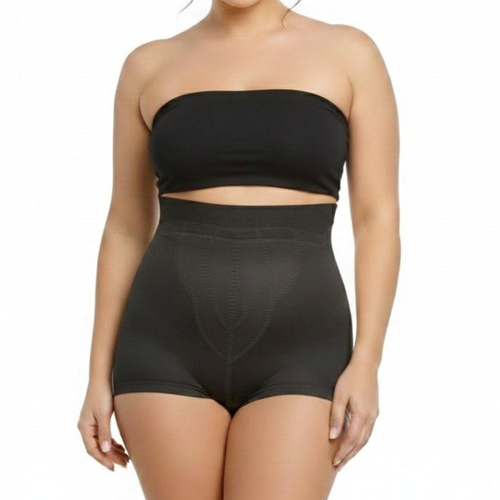 Style 6296 | High Waist Panty Brief with Tulip Front Panel | Satin & Smooth Fabric | Medium to Firm Support
