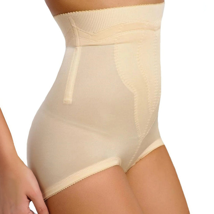 Style 6296 | High Waist Panty Brief with Tulip Front Panel | Satin & Smooth Fabric | Medium to Firm Support