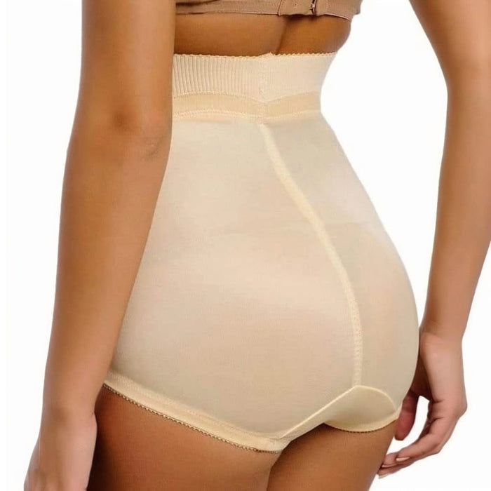 Style 6296 | High Waist Panty Brief with Tulip Front Panel | Satin & Smooth Fabric | Medium to Firm Support
