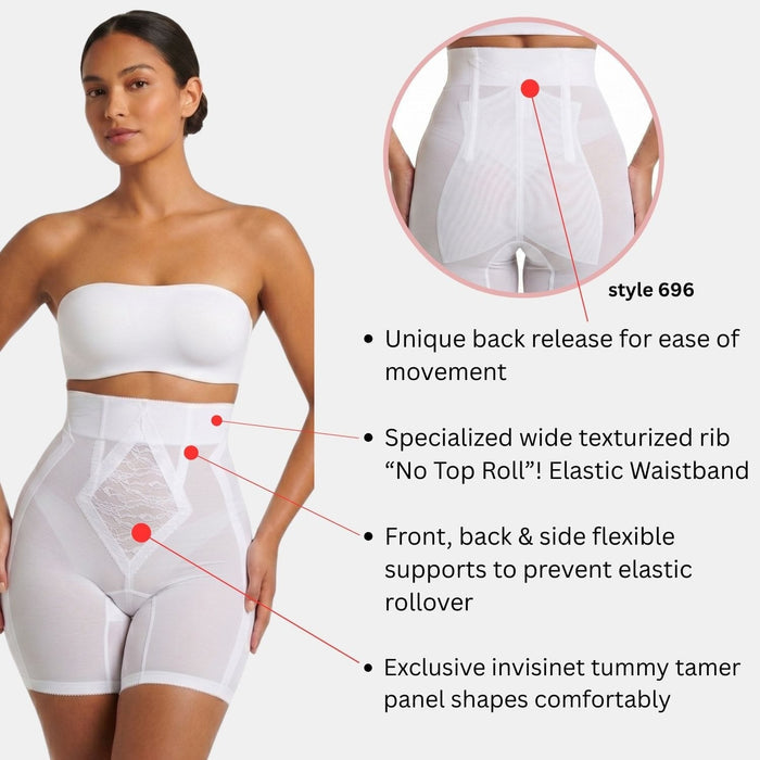 Style 696 | High Waist "No Top Roll" | Firm Control Girdle