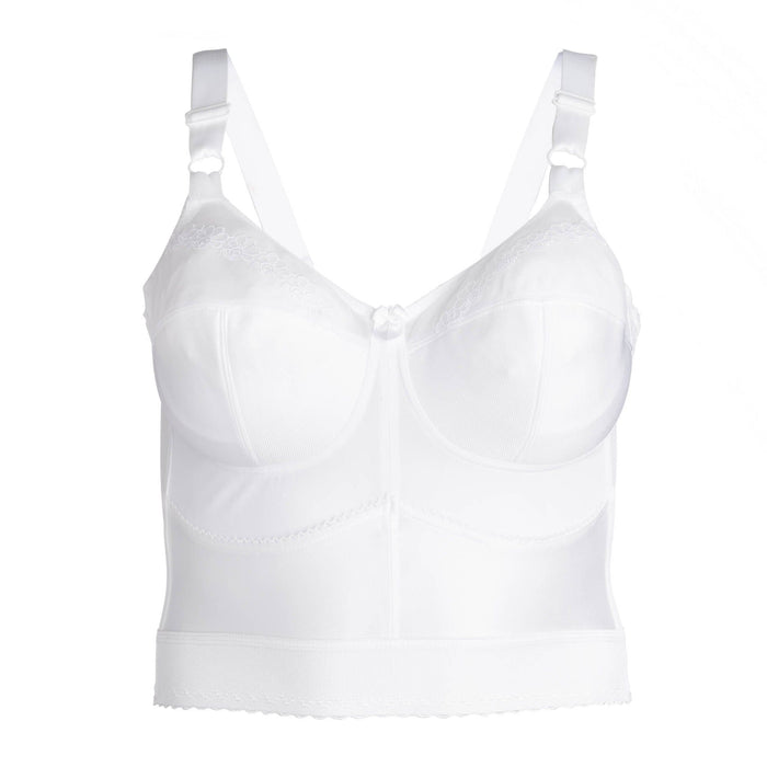 Style 7808 | Embroidered Soft Cup Long Line Bra - White