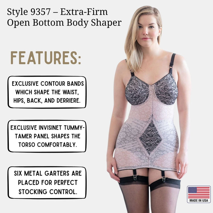 Style 9357 | Body Briefer Extra Firm Shaping  - Pink/Black