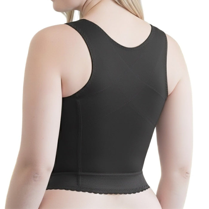 Style 9603 | Front Closure Back Support Long Line Bra - Black
