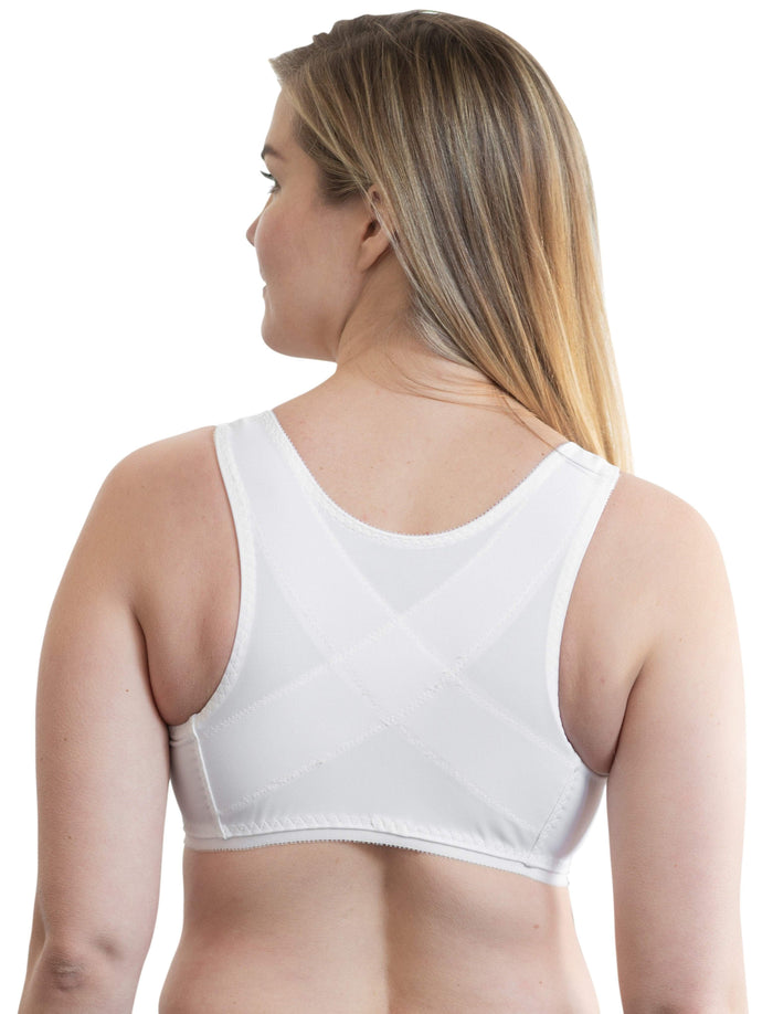Style 9605 | Front Closure Back Support Bandeau Bra - White
