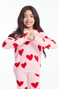 Sugar Heart Girls Semi Cropped Shirred Pullover Hoodie Girls chaserbrand