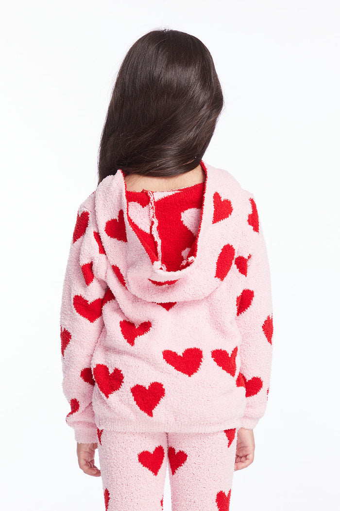 Sugar Heart Girls Semi Cropped Shirred Pullover Hoodie Girls chaserbrand