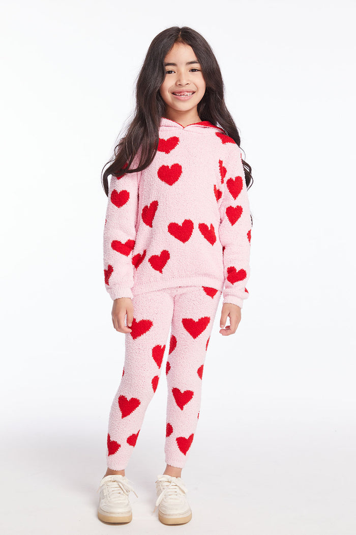 Sugar Heart Girls Semi Cropped Shirred Pullover Hoodie Girls chaserbrand