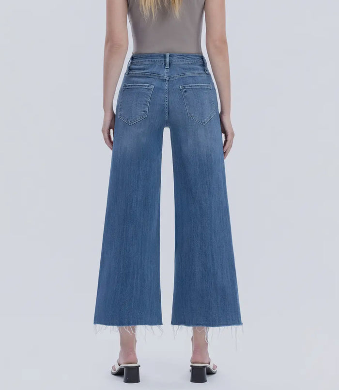 Super high rise raw hem wide jeans LV1700 LOVERVET