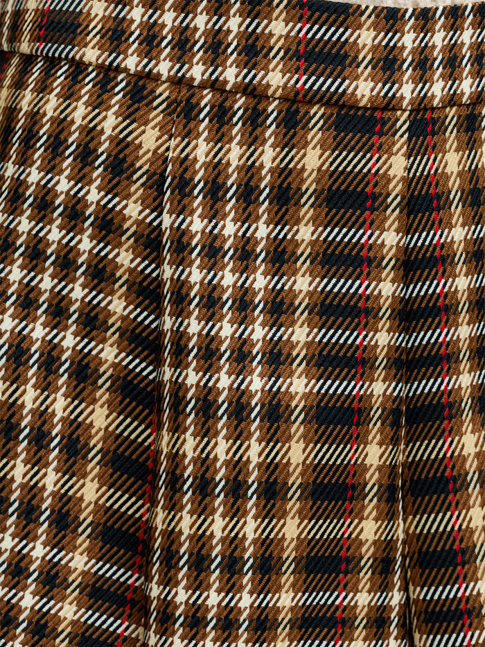 Tasha Brown Checked Mini Skirt