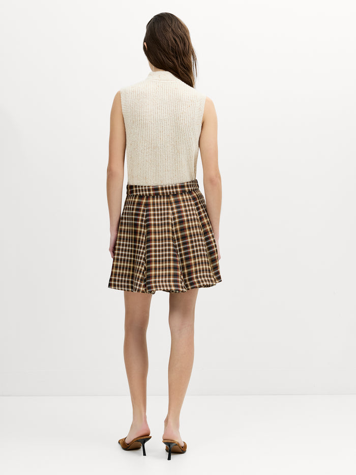 Tasha Brown Checked Mini Skirt