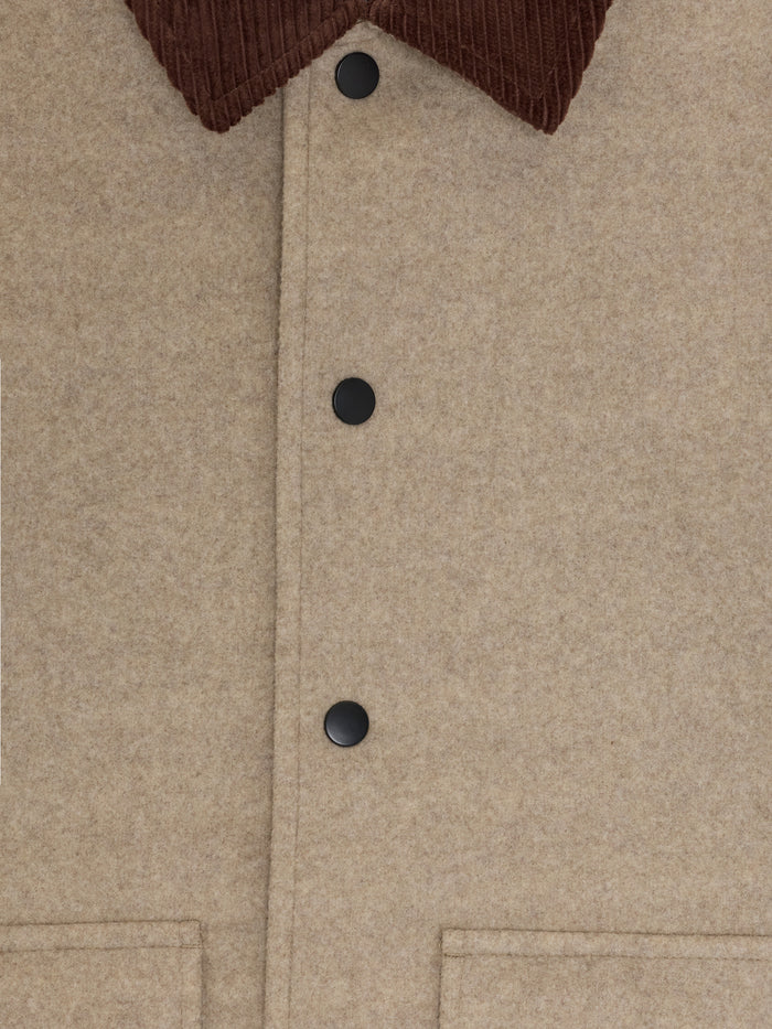 Taupe Corduroy Collar Jacket
