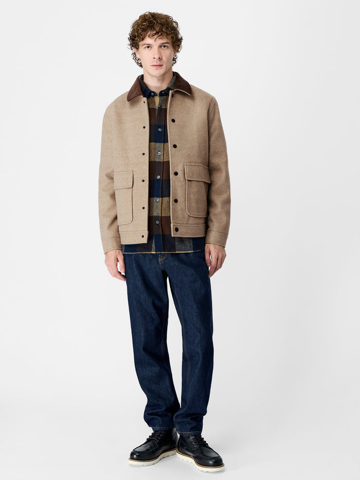 Taupe Corduroy Collar Jacket