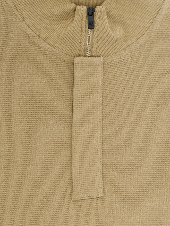 Taupe Ottoman Half Zip Sweatshirt