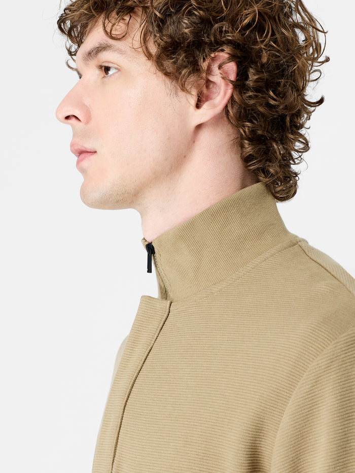 Taupe Ottoman Half Zip Sweatshirt
