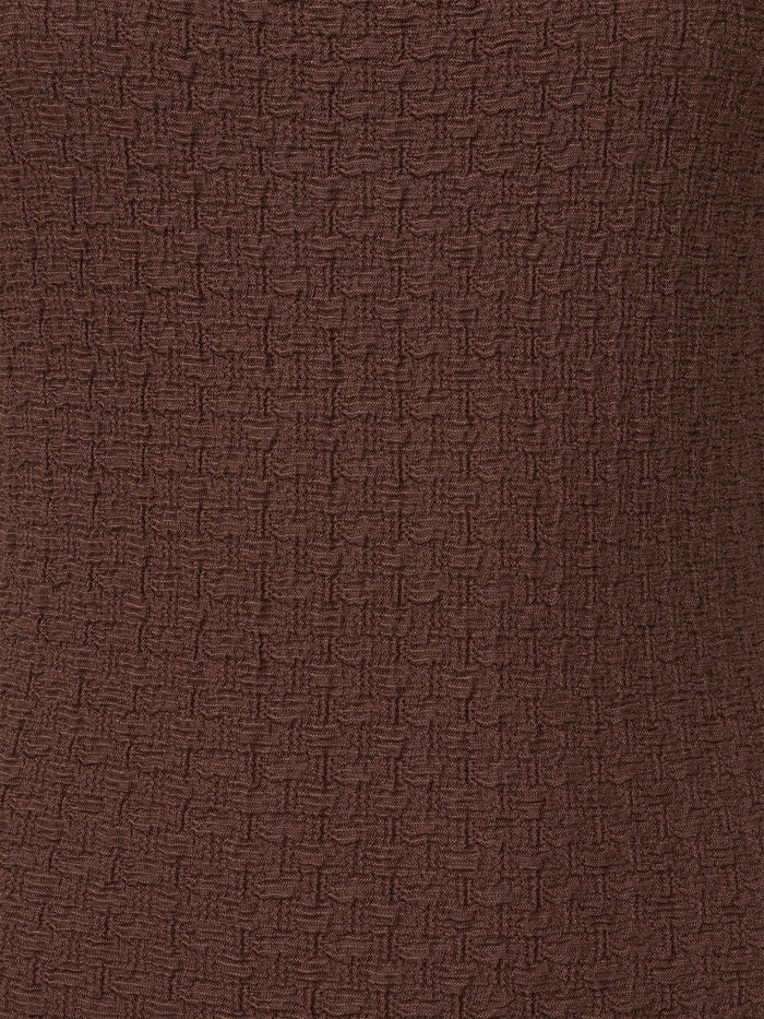 Textured Square Neck Midi Dress