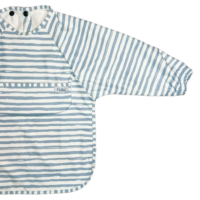 The Grayson Long Sleeve Bib - Brush Stripes: Petal Pink