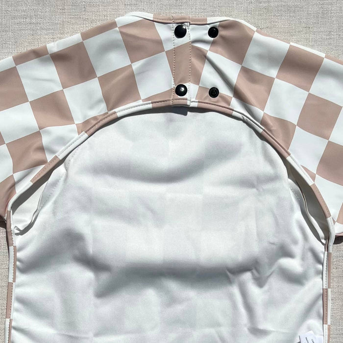 The Grayson Long Sleeve Bib - Brush Stripes: Petal Pink