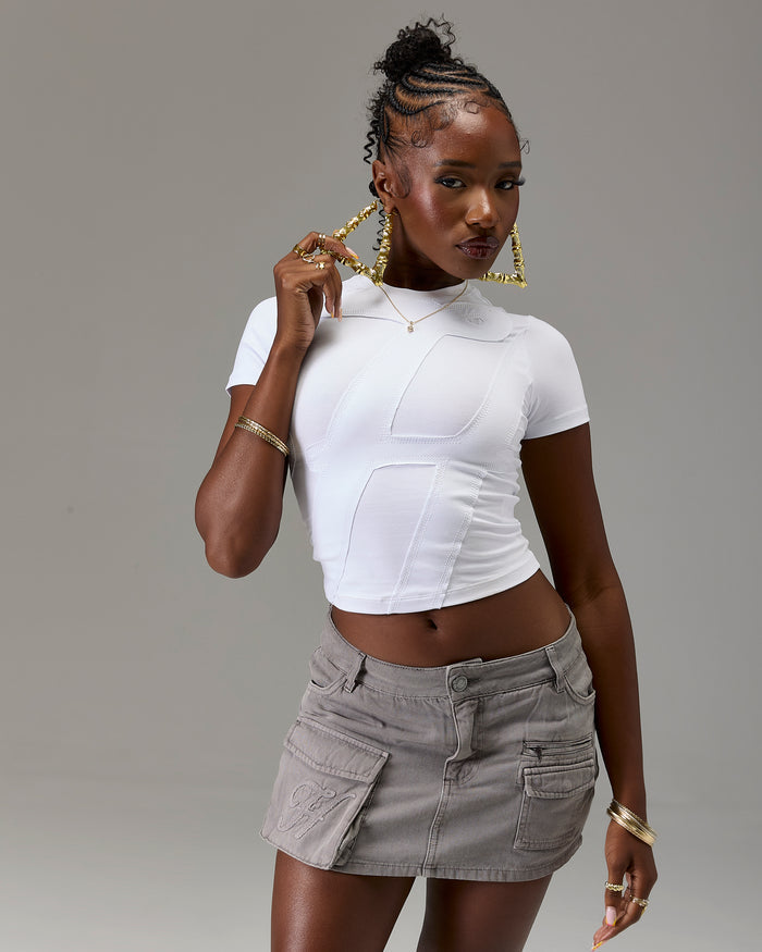 The Winner's Circle Cargo Mini Skirt - Grey
