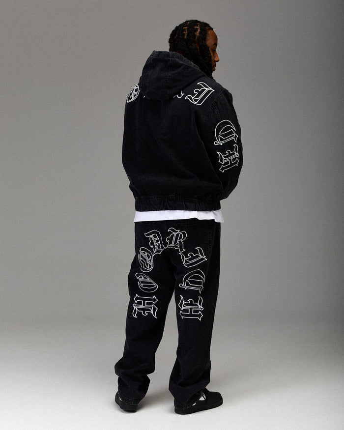 The Winner's Circle Denim Trousers - Black/White