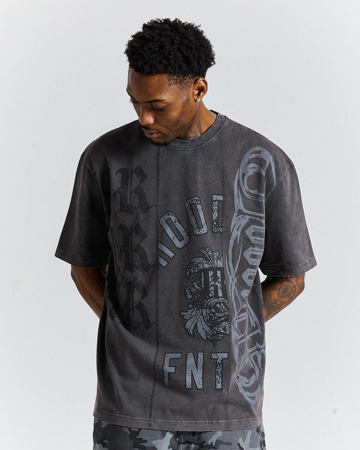 The Winner's Circle Divide Oversized T-Shirt - Grey