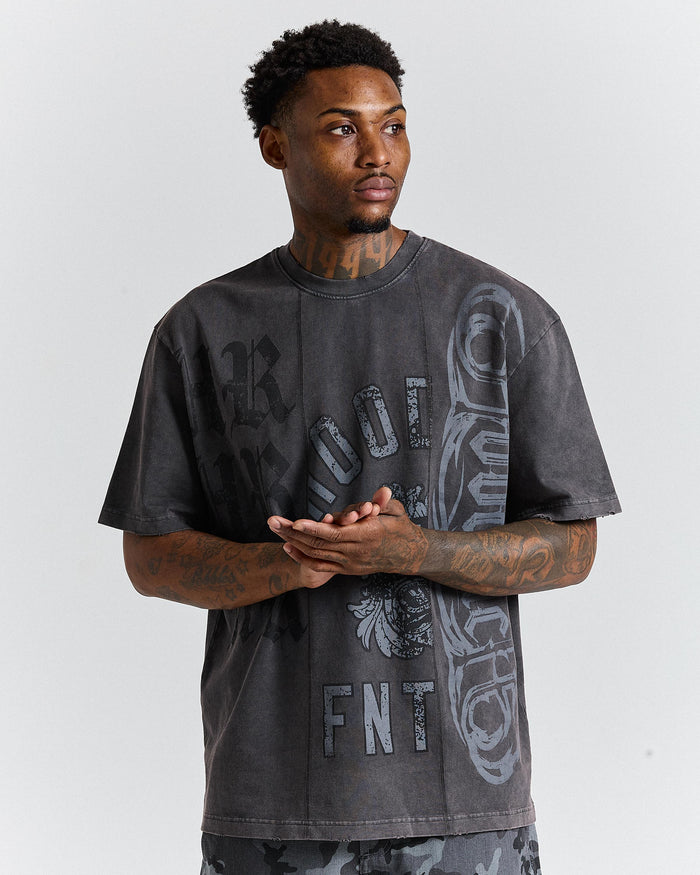 The Winner's Circle Divide Oversized T-Shirt - Grey